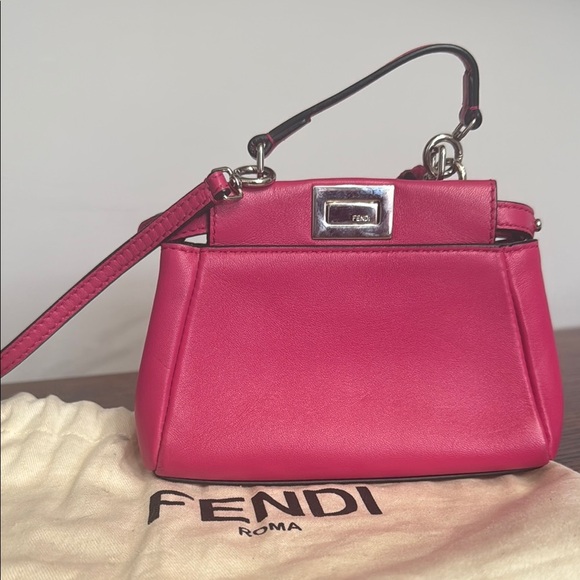 Fendi Nano Peekaboo Pink Mini Bag with Silver-Tone Hardware - Picture 1 of 2